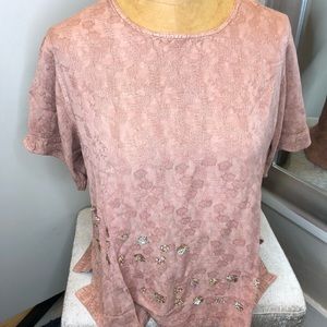 Boho Chic Sequin Top NWT Beautiful Peach-Melon